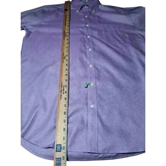 Peter Millar Nanoluxe Purple Check Button-Up Shirt Men’s Size L - Picture 9 of 13